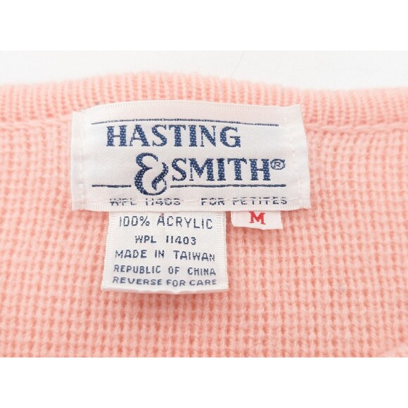 Hasting & Smith Vintage Pink Button Up Ballet Cardigan Sweater Size Med Petite - Picture 4 of 8